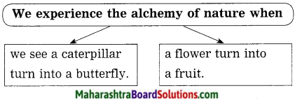 Maharashtra Board Class 10 My English Coursebook Solutions Chapter 3.5 The Alchemy of Nature 10